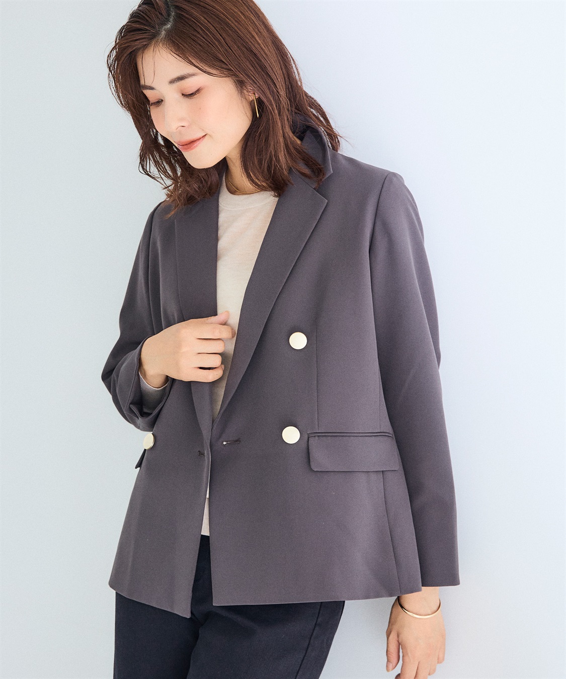 CROSS FUNCTION 《洗える・ストレッチ》正解 ダブルクロスブレストジャケット【CF/クロスファンクション】_sub_20