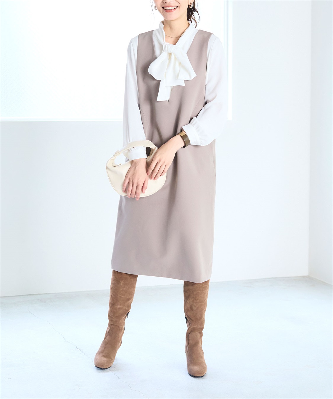 CROSS FUNCTION 《洗える・ストレッチ》正解ダブルクロスVネックジャンスカ【CF/クロスファンクション】_sub_1