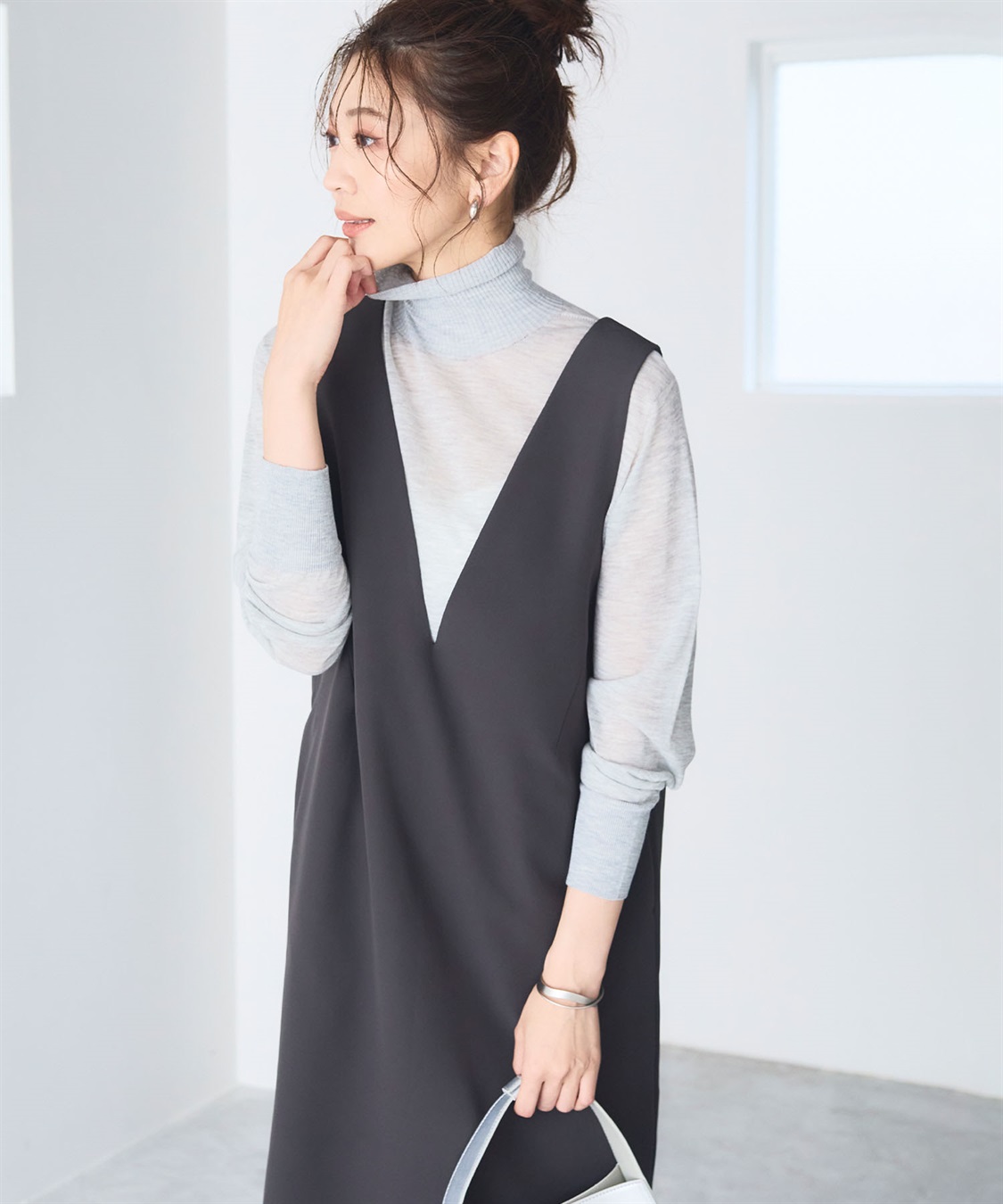 CROSS FUNCTION 《洗える・ストレッチ》正解ダブルクロスVネックジャンスカ【CF/クロスファンクション】_sub_7