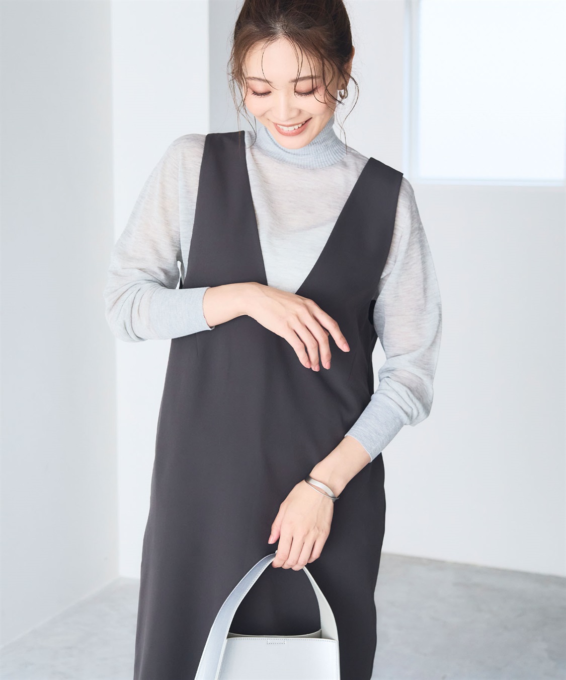 CROSS FUNCTION 《洗える・ストレッチ》正解ダブルクロスVネックジャンスカ【CF/クロスファンクション】_sub_8