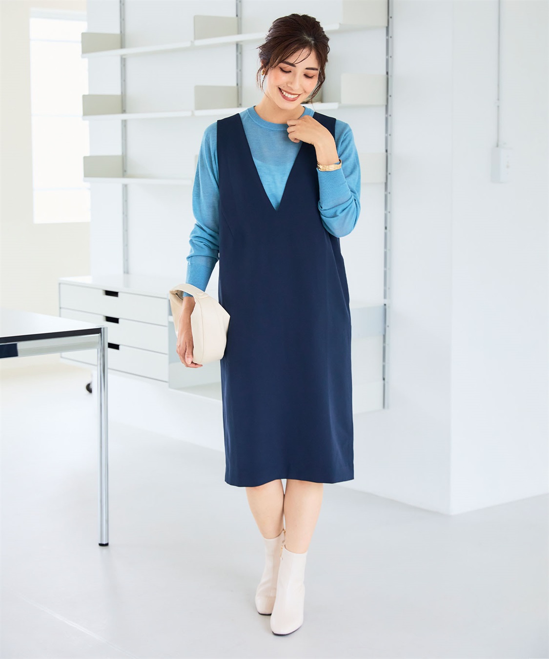 CROSS FUNCTION 《洗える・ストレッチ》正解ダブルクロスVネックジャンスカ【CF/クロスファンクション】_sub_16