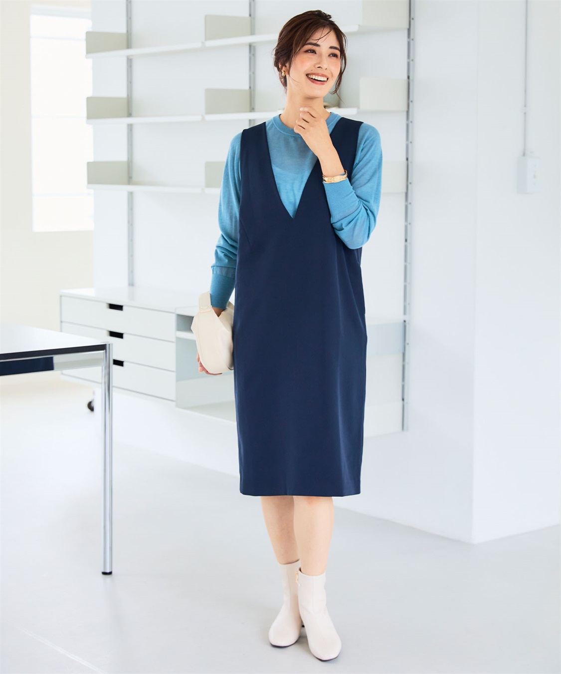 CROSS FUNCTION 《洗える・ストレッチ》正解ダブルクロスVネックジャンスカ【CF/クロスファンクション】_sub_17