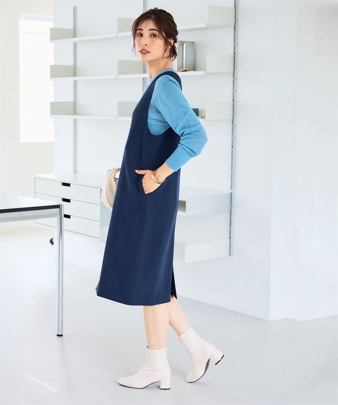 CROSS FUNCTION 《洗える・ストレッチ》正解ダブルクロスVネックジャンスカ【CF/クロスファンクション】_sub_18