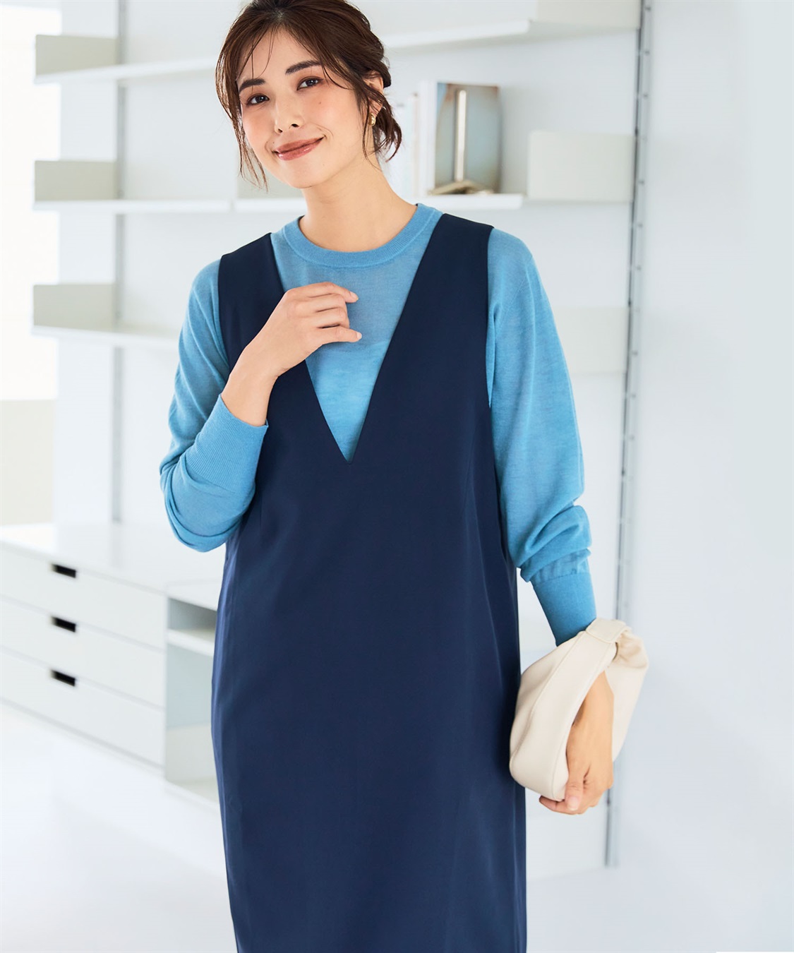 CROSS FUNCTION 《洗える・ストレッチ》正解ダブルクロスVネックジャンスカ【CF/クロスファンクション】_sub_20