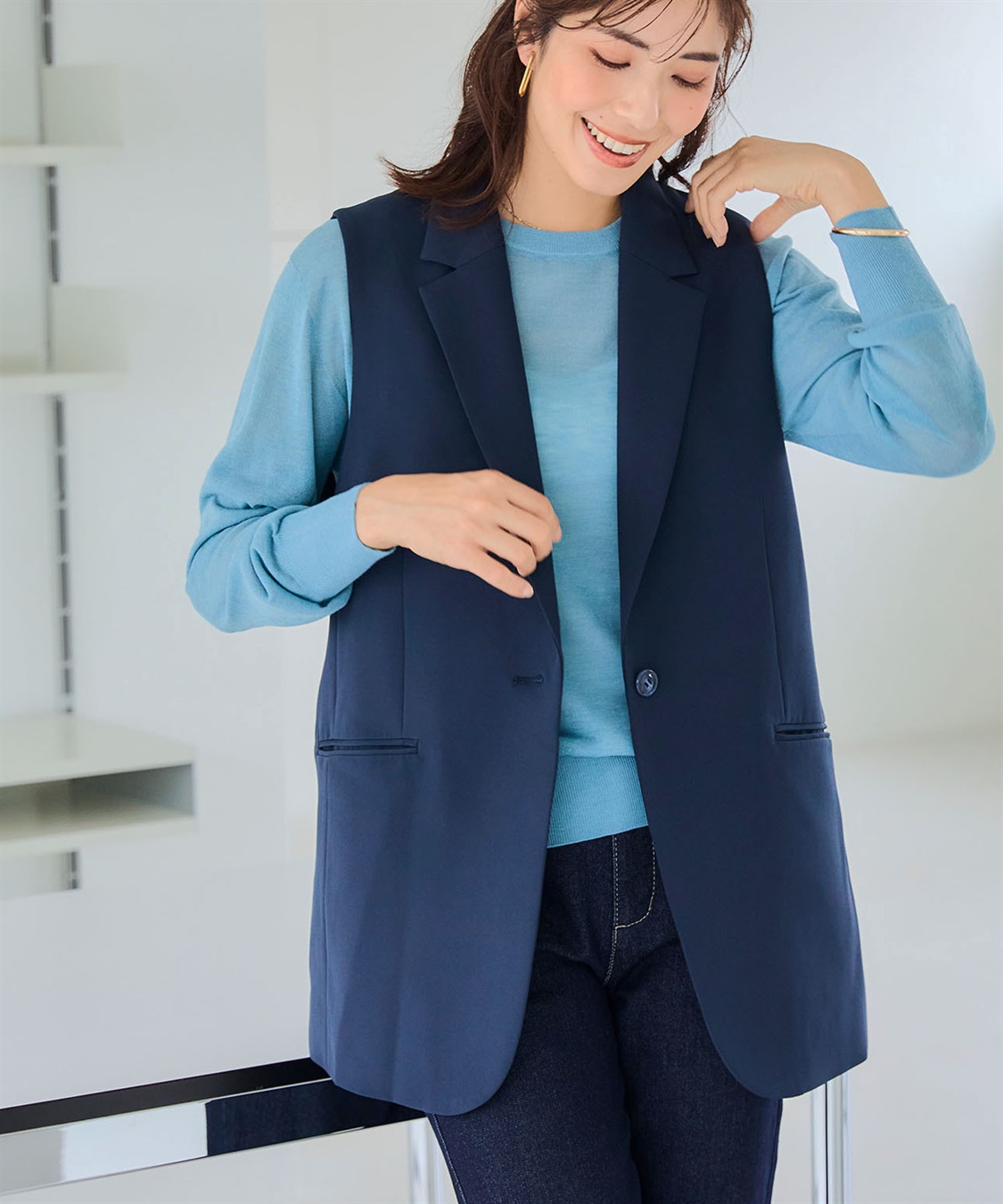 CROSS FUNCTION 《洗える・ストレッチ》正解 ダブルクロステーラードジレ【CF/クロスファンクション】_sub_14