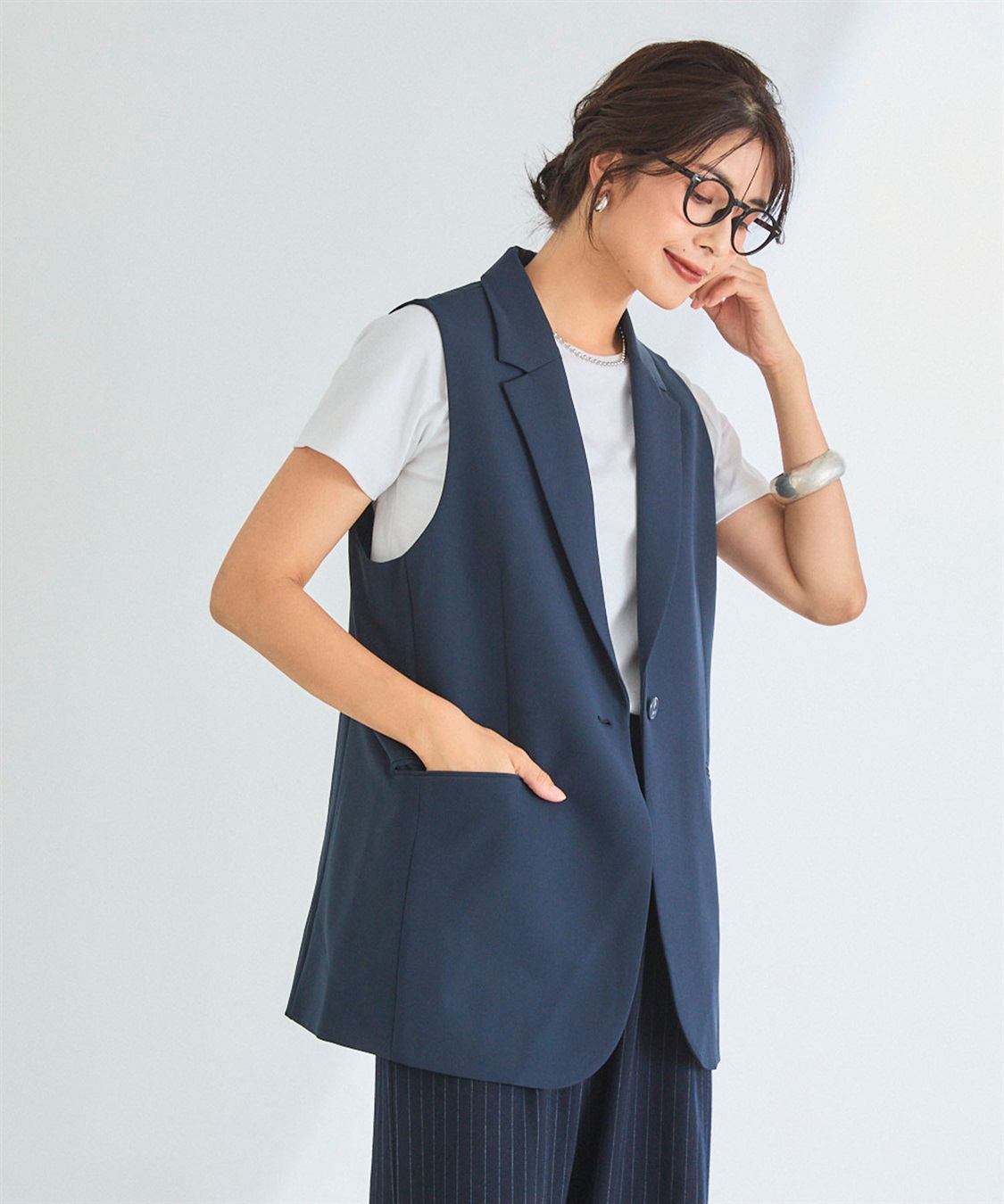 CROSS FUNCTION 《洗える・ストレッチ》正解 ダブルクロステーラードジレ【CF/クロスファンクション】_sub_20