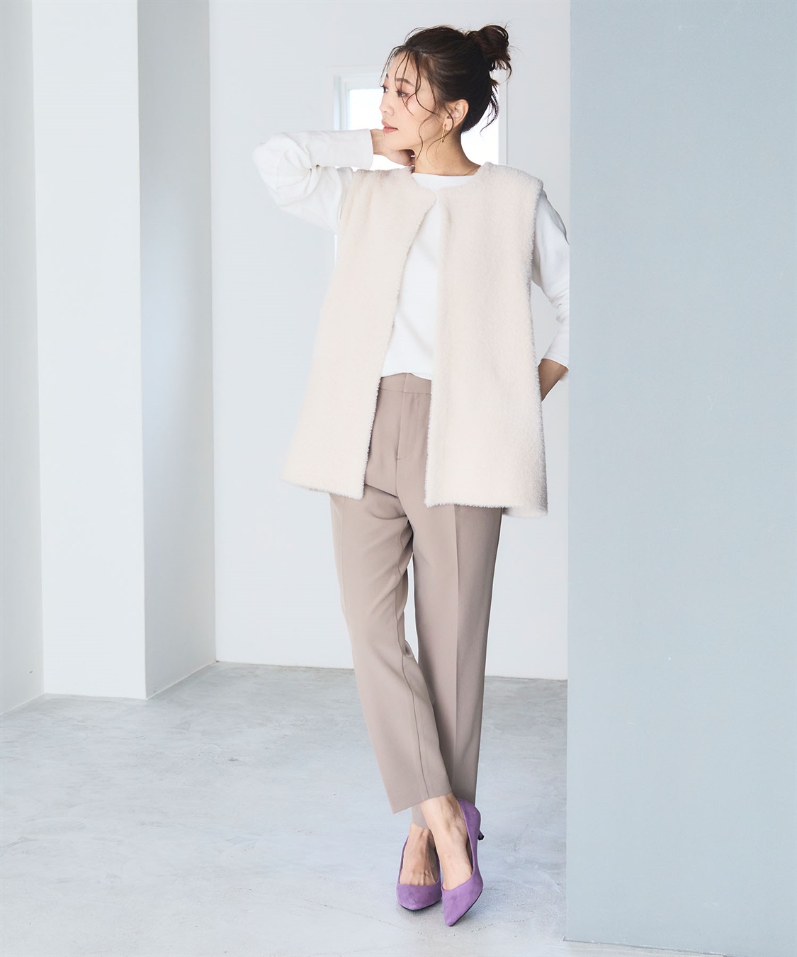 ANAYI アナイ パンツ スーツ セットアップ ベージュ ビジネス フォーマル ANAYI アナイ パンツ スーツ セットアップ ベージュ ビジネス