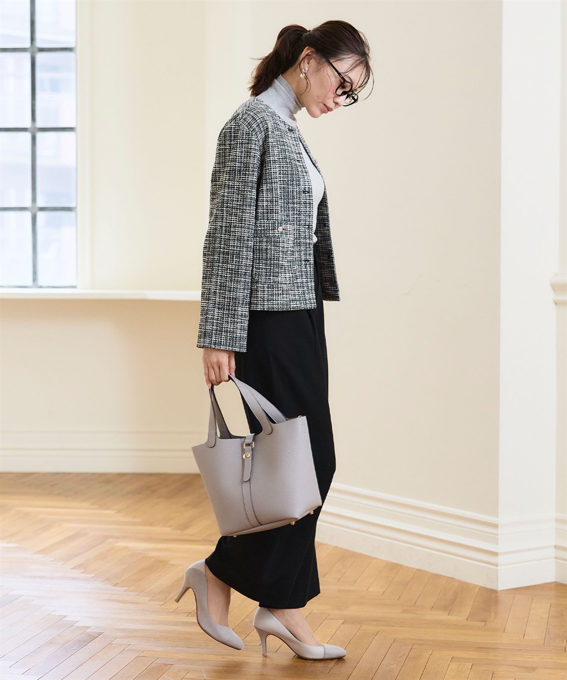 CROSS FUNCTION 《洗える》正解 ツイードノーカラージャケット【CF/クロスファンクション】_sub_9