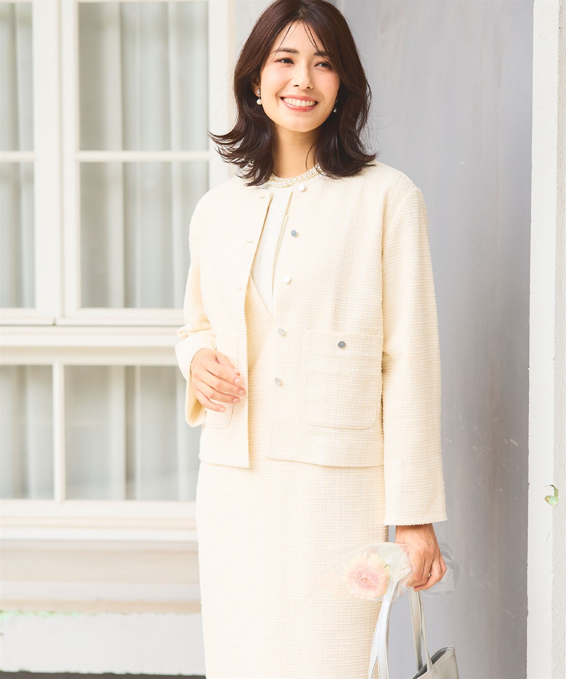 CROSS FUNCTION 《洗える》正解 ツイードノーカラージャケット【CF/クロスファンクション】_sub_13