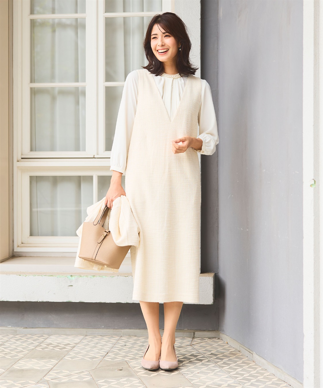 CROSS FUNCTION 《洗える》正解 ツイードVネックジャンスカ【CF/クロスファンクション】_sub_5