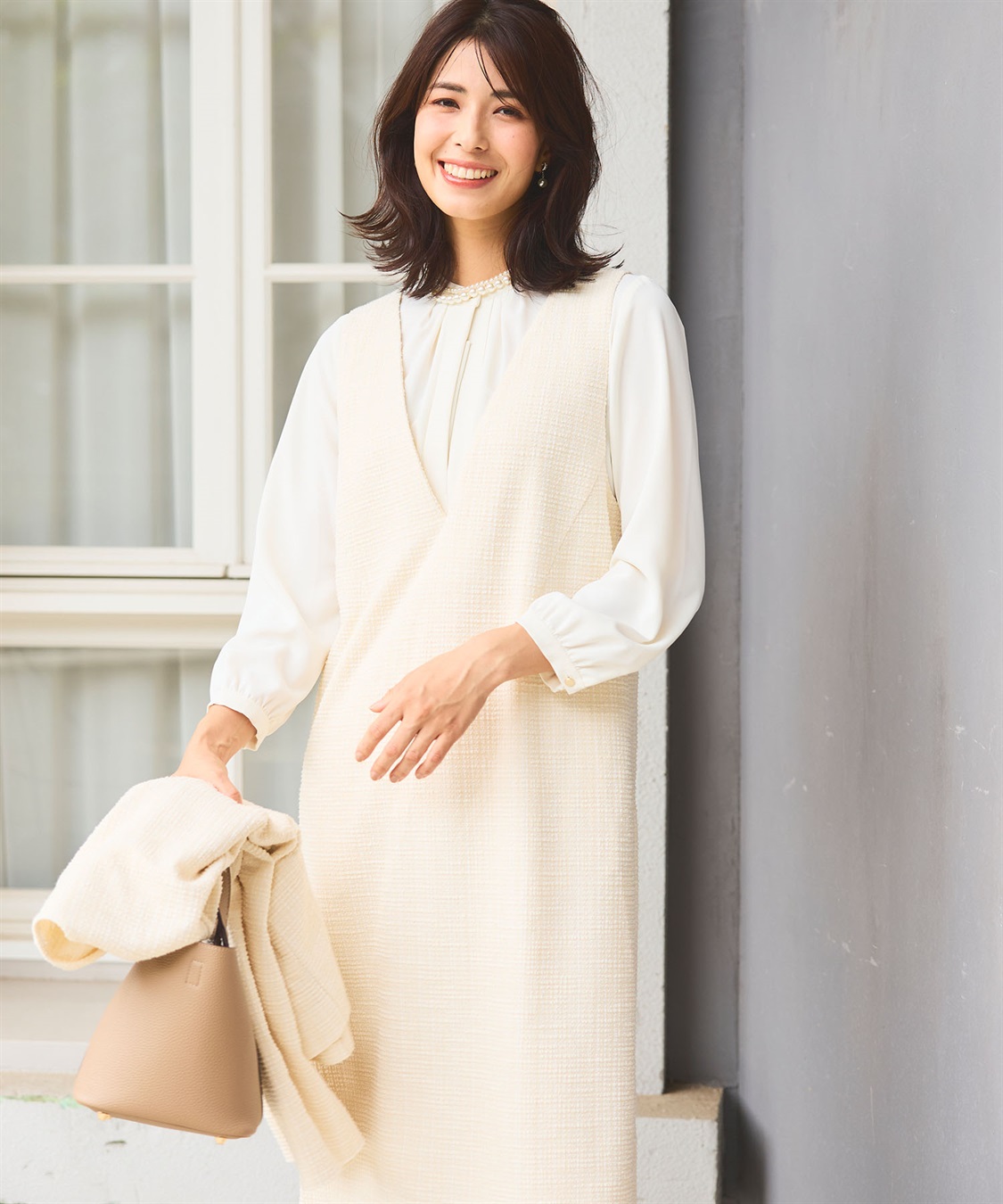 CROSS FUNCTION 《洗える》正解 ツイードVネックジャンスカ【CF/クロスファンクション】_sub_6