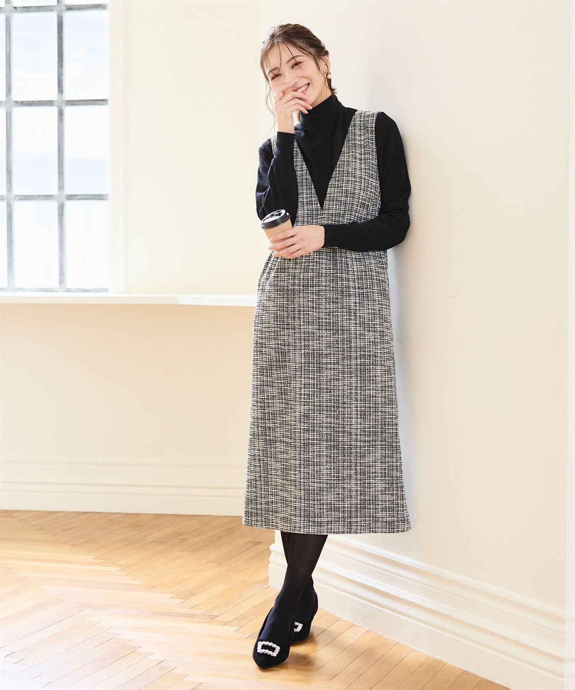 CROSS FUNCTION 《洗える》正解 ツイードVネックジャンスカ【CF/クロスファンクション】_sub_7