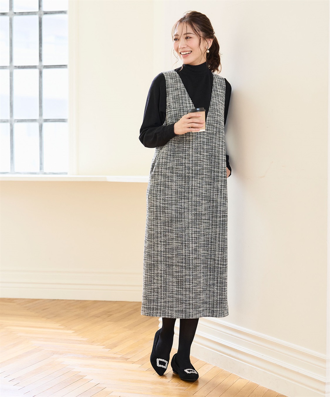 CROSS FUNCTION 《洗える》正解 ツイードVネックジャンスカ【CF/クロスファンクション】_sub_9