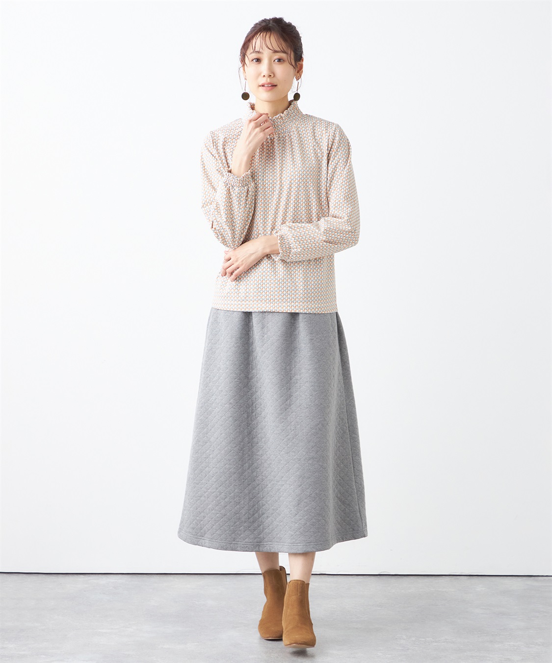 Petit Honfleur フリル衿プリントプルオーバー_sub_1