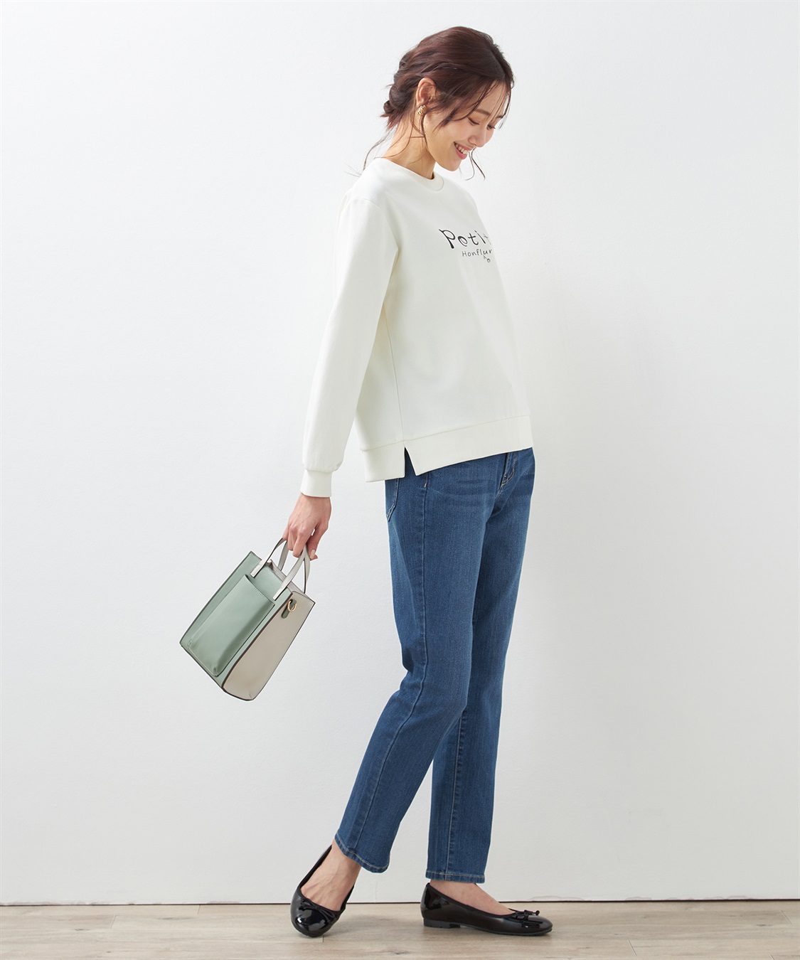 Petit Honfleur ロゴダンボールプルオーバー_sub_1