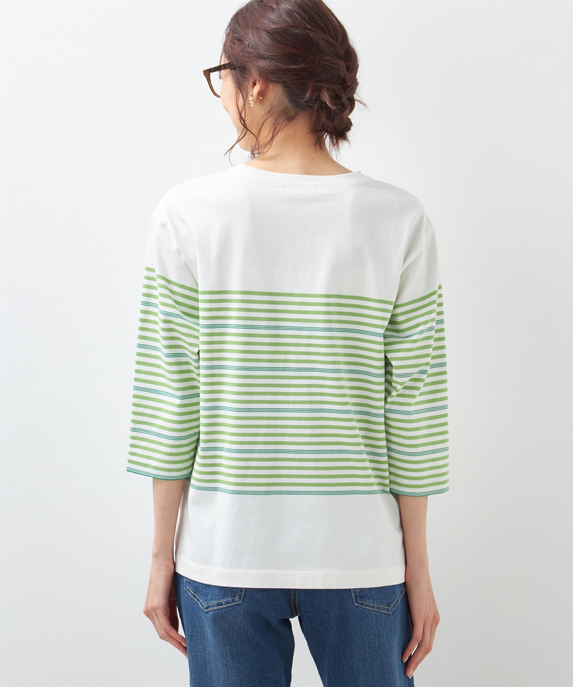 Petit Honfleur パネルボーダーTシャツ_sub_2