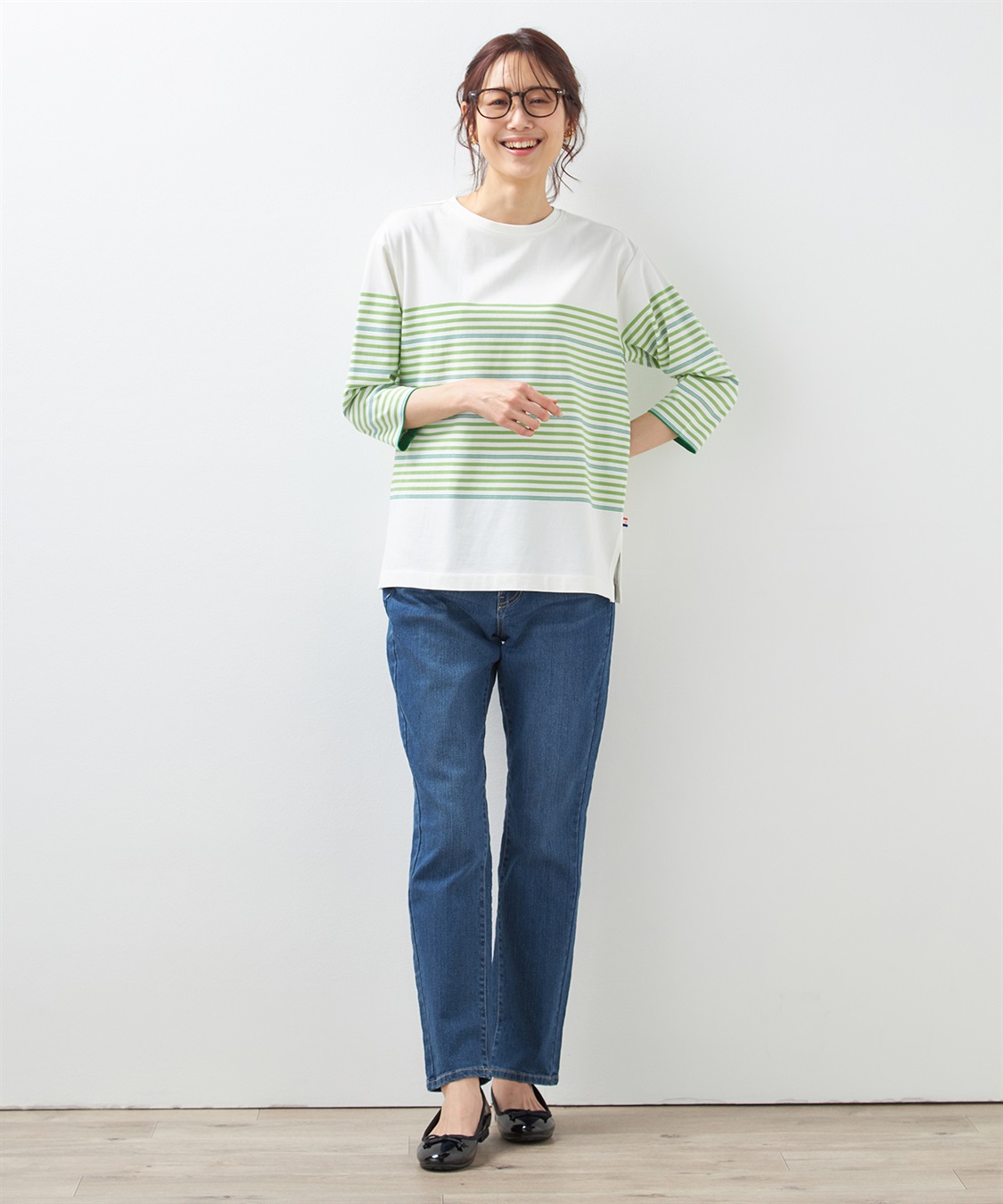 Petit Honfleur パネルボーダーTシャツ_sub_9