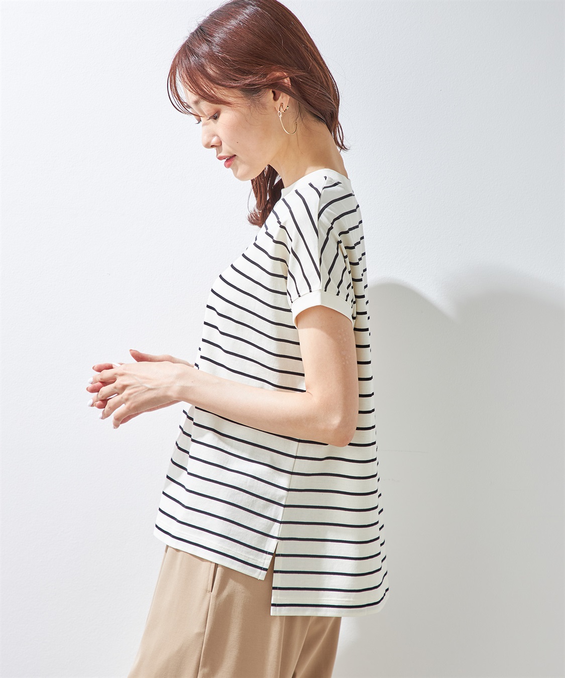 Petit Honfleur 【汗じみ防止】ボーダープルオーバー_sub_8