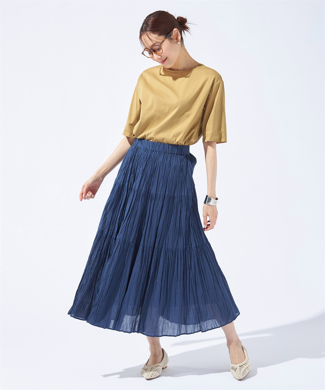 Petit Honfleur 【汗じみ防止・UVカット・冷感】バックタックTシャツ_sub_12