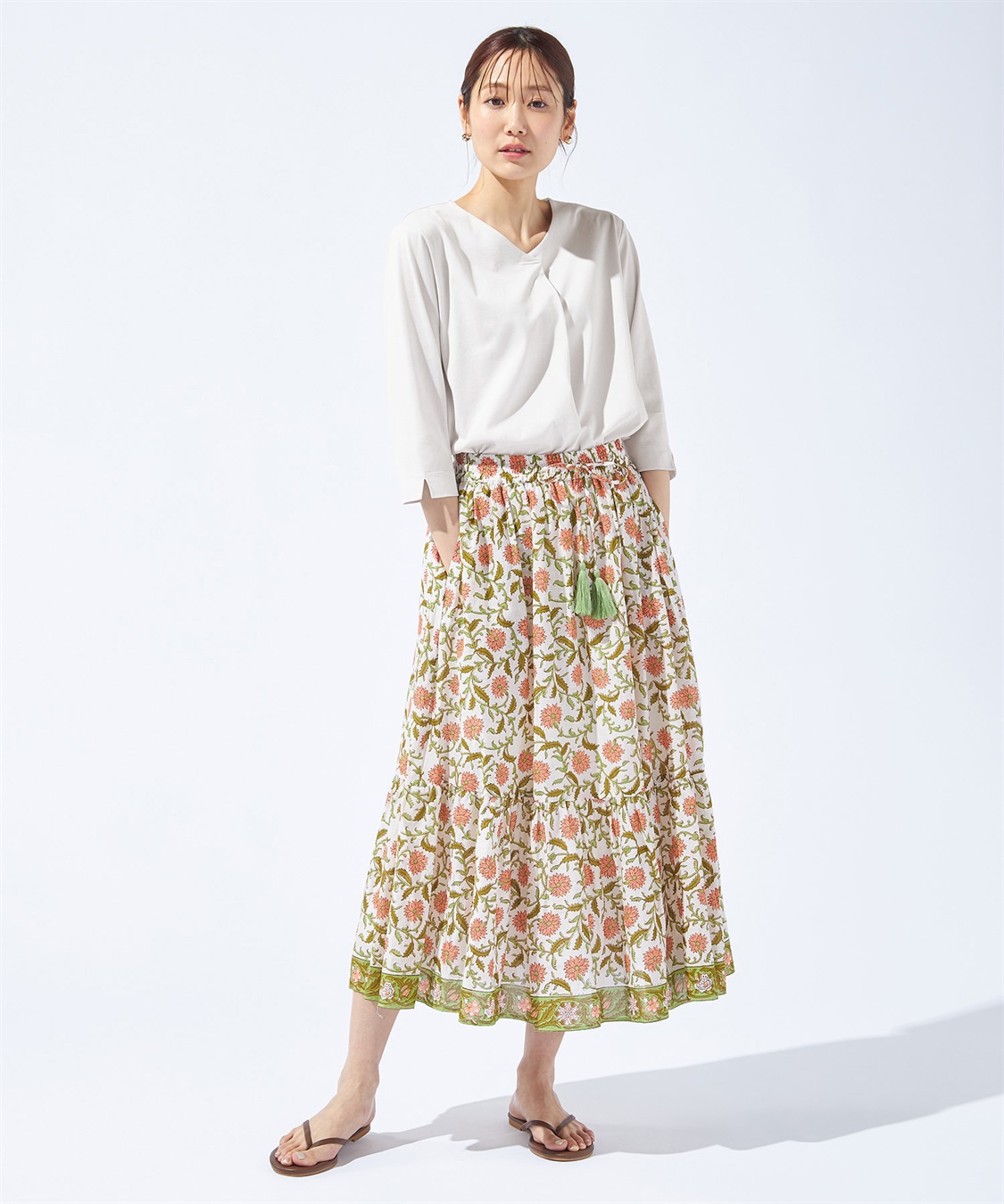 Petit Honfleur 【汗じみ防止・UVカット・冷感】フロントタックTシャツ_sub_2