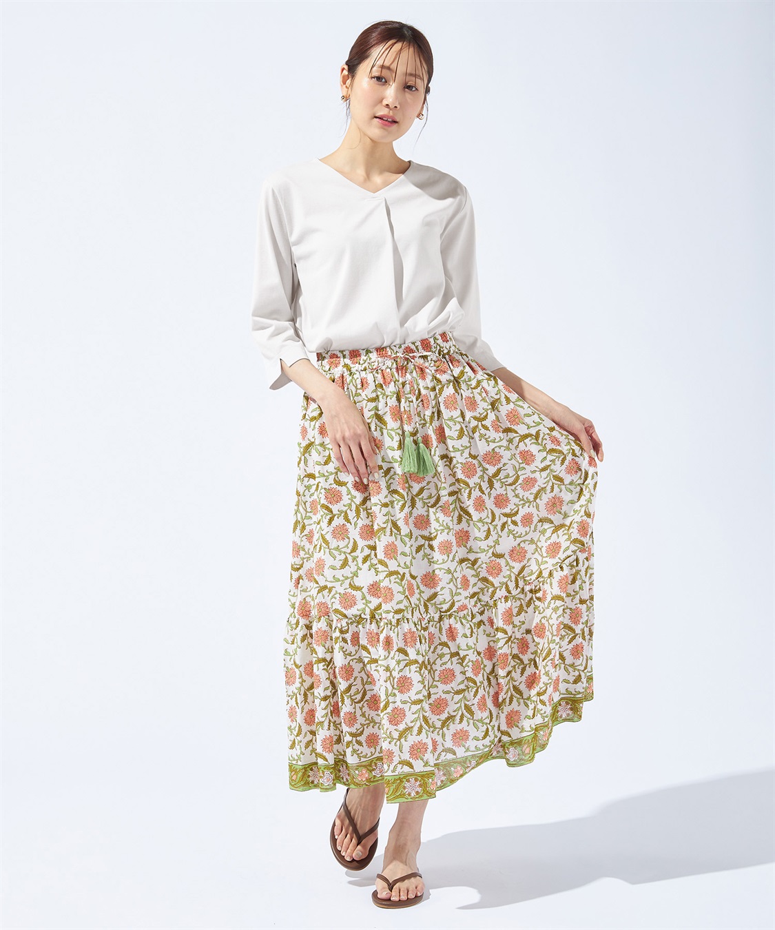 Petit Honfleur 【汗じみ防止・UVカット・冷感】フロントタックTシャツ_sub_3