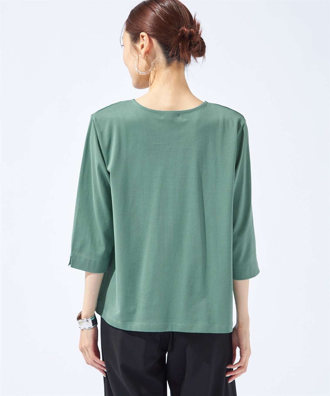 Petit Honfleur 【汗じみ防止・UVカット・冷感】フロントタックTシャツ_sub_6