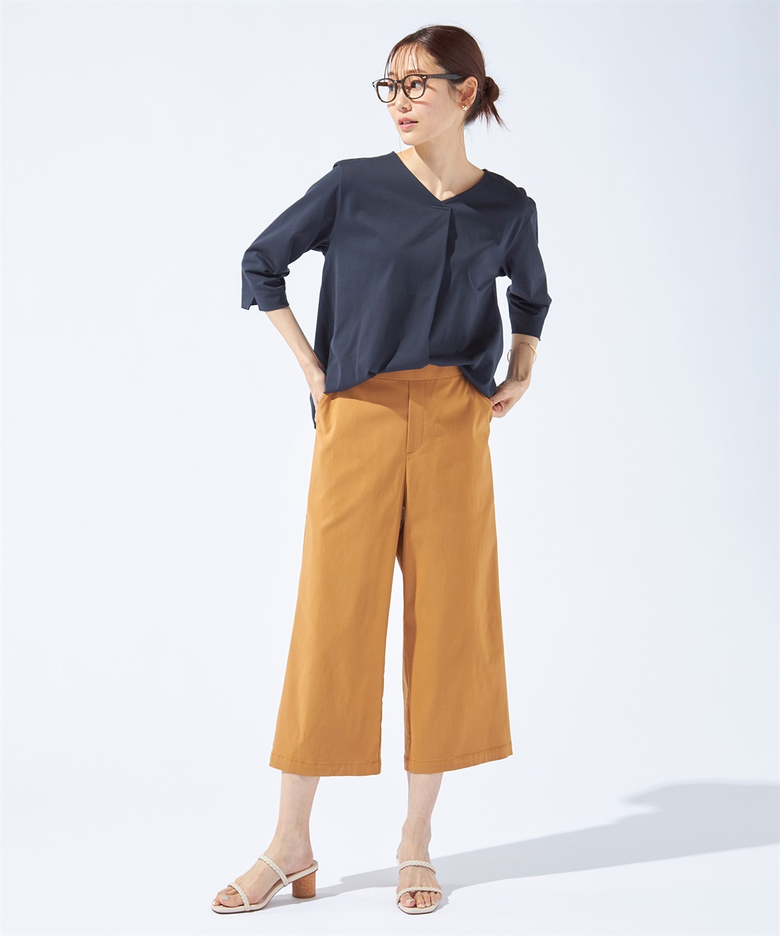 Petit Honfleur 【汗じみ防止・UVカット・冷感】フロントタックTシャツ_sub_13