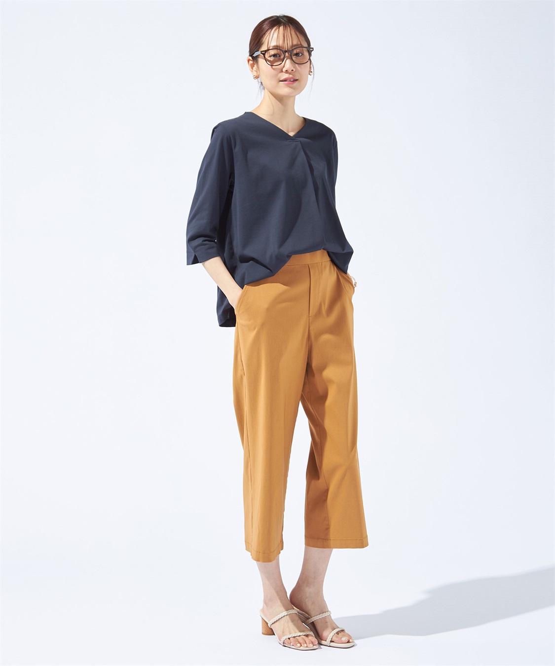 Petit Honfleur 【汗じみ防止・UVカット・冷感】フロントタックTシャツ_sub_14