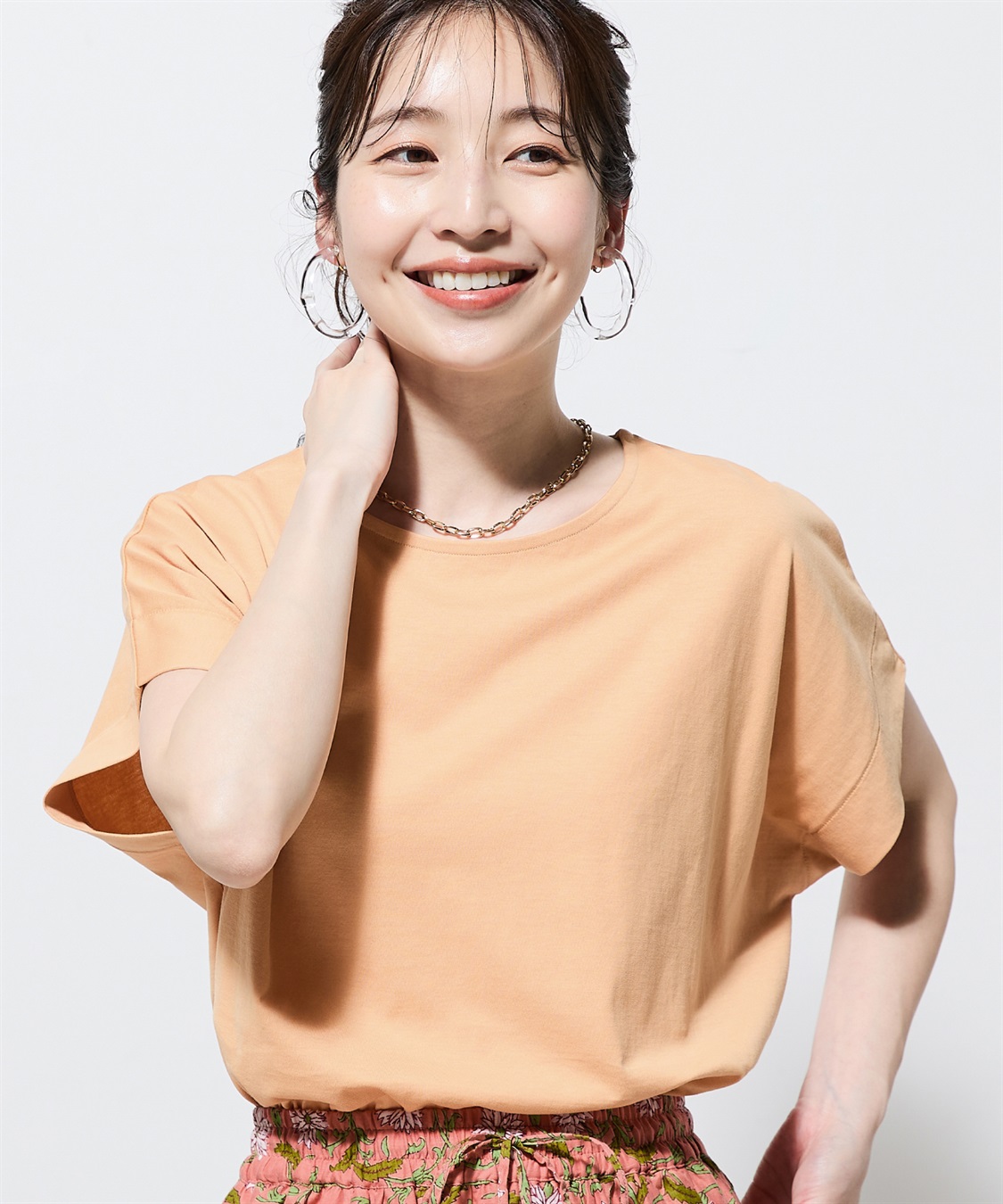 Petit Honfleur 【汗じみ防止・UVカット・冷感】フレンチスリーブプルオーバー_sub_1