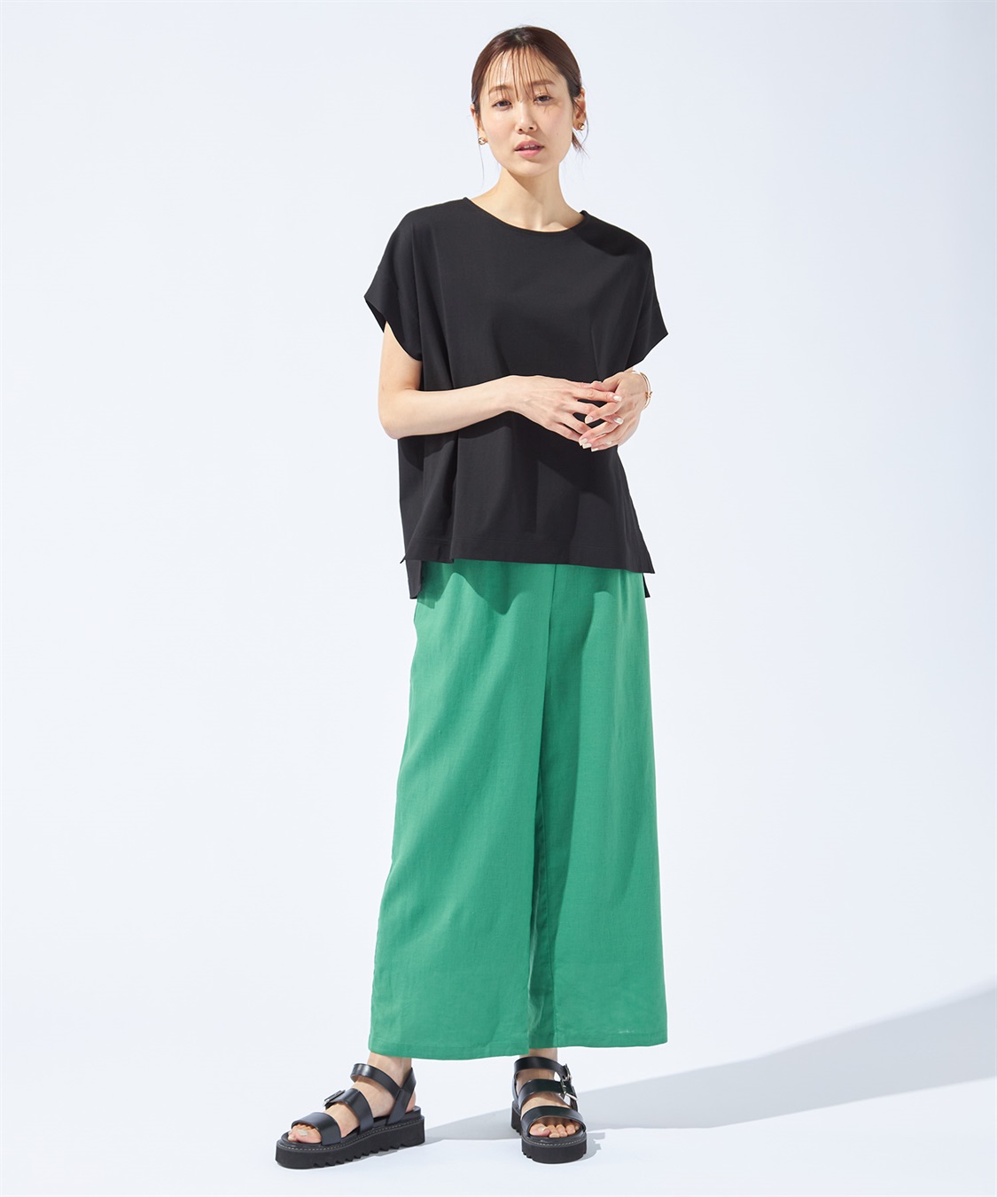 Petit Honfleur 【汗じみ防止・UVカット・冷感】フレンチスリーブプルオーバー_sub_19