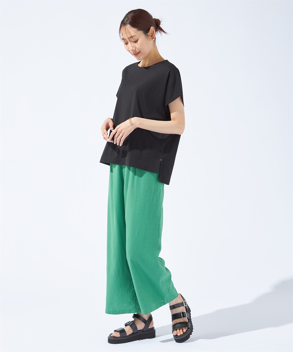 Petit Honfleur 【汗じみ防止・UVカット・冷感】フレンチスリーブプルオーバー_sub_20