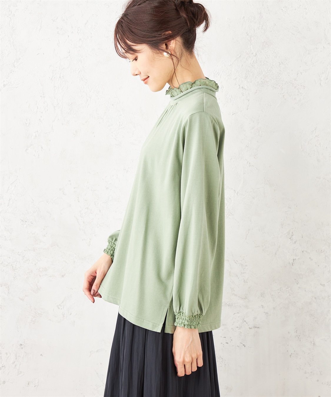 Petit Honfleur レーススリーブプルオーバー_sub_1