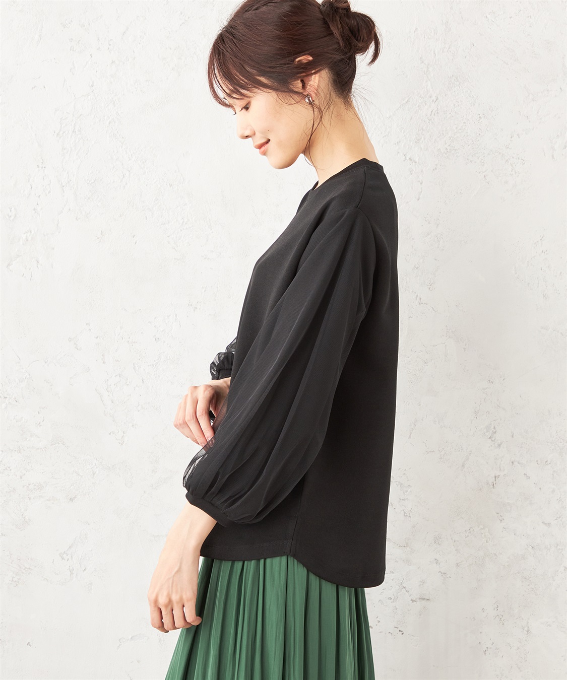 Petit Honfleur チュールスリーブプルオーバー_sub_4