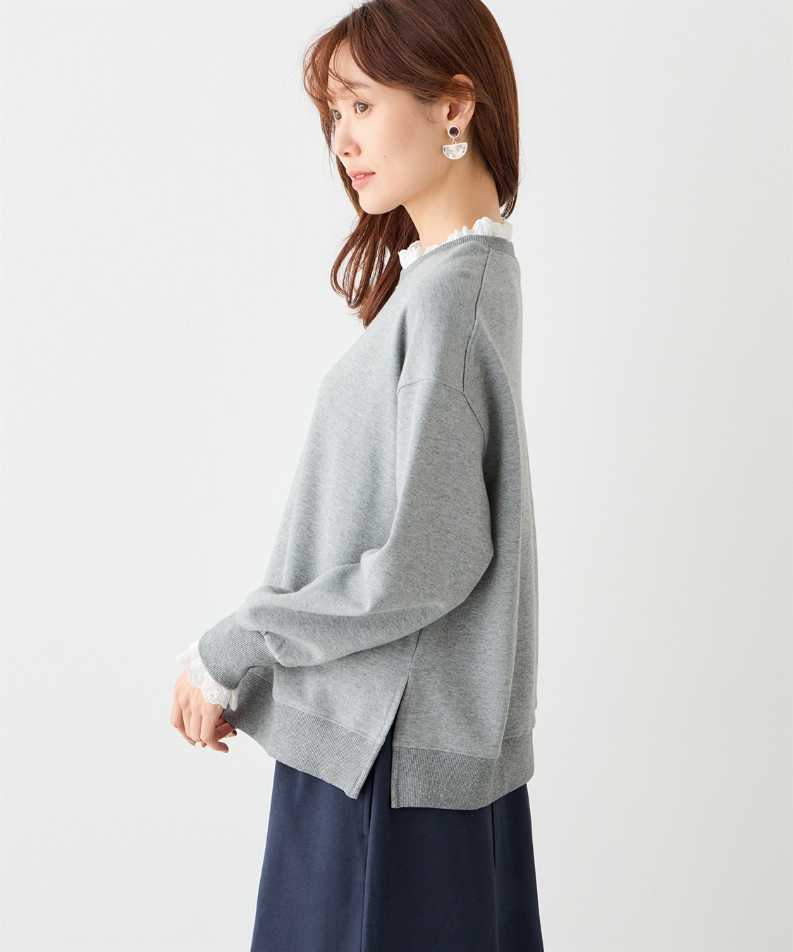 Petit Honfleur レースダンボールプルオーバー_sub_1