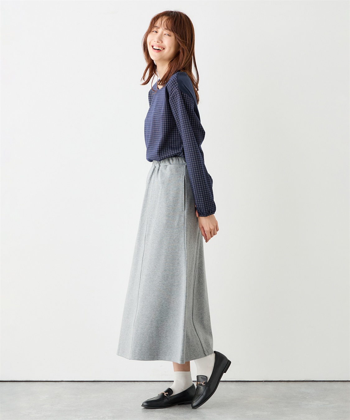 Petit Honfleur チェックジャガードプルオーバー_sub_9