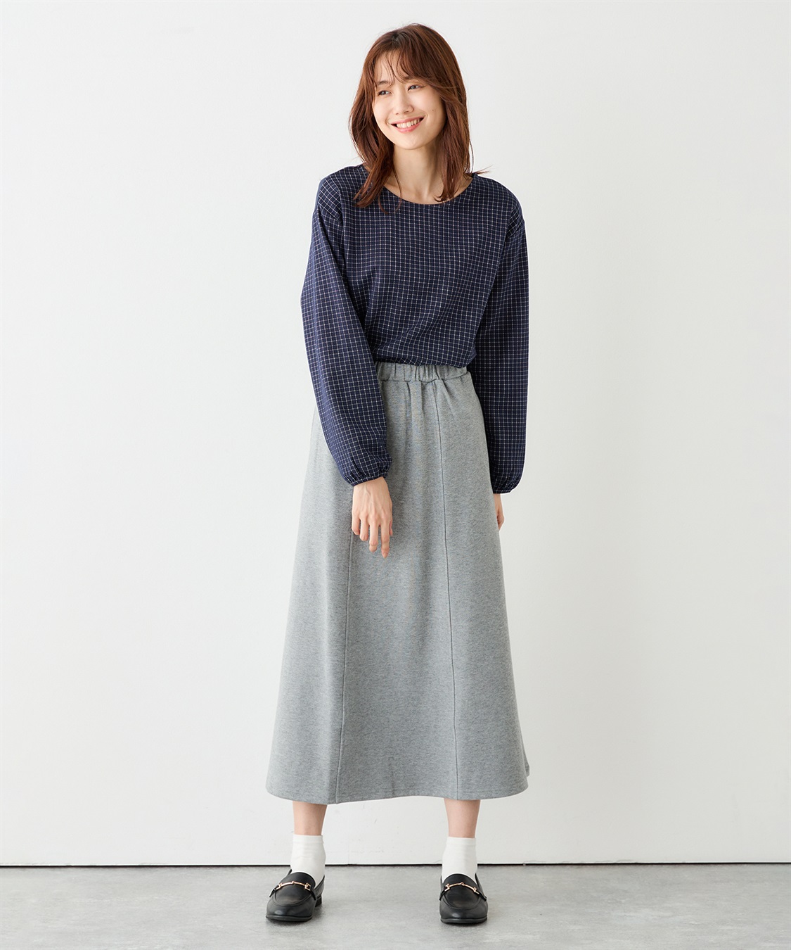 Petit Honfleur チェックジャガードプルオーバー_sub_10