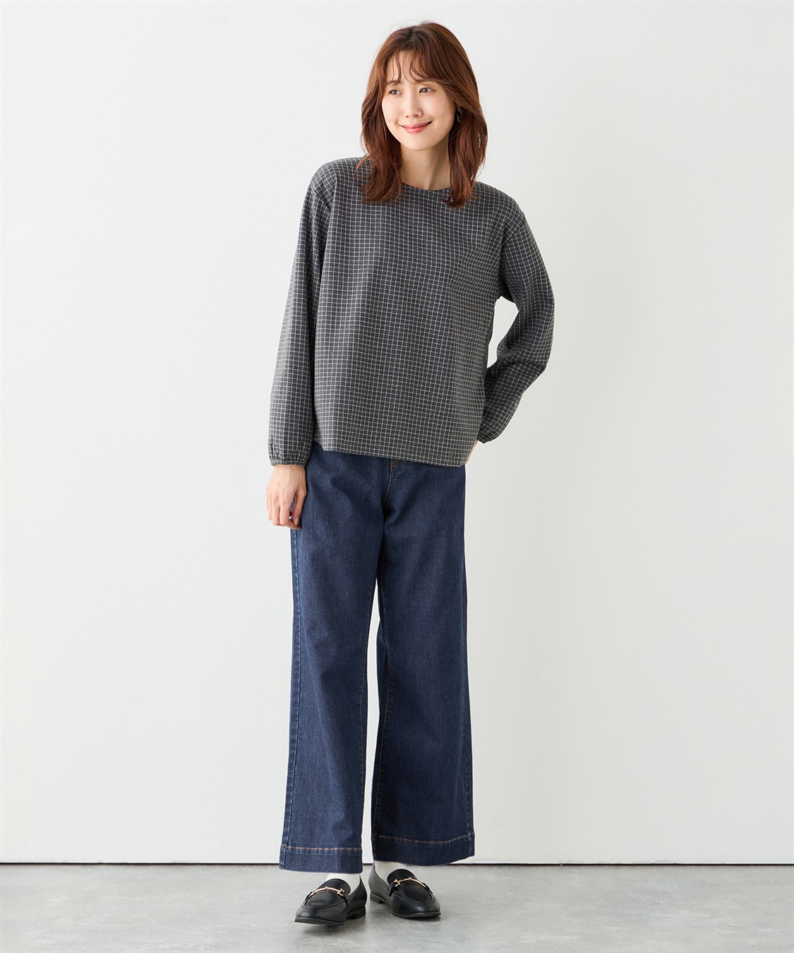 Petit Honfleur チェックジャガードプルオーバー_sub_13