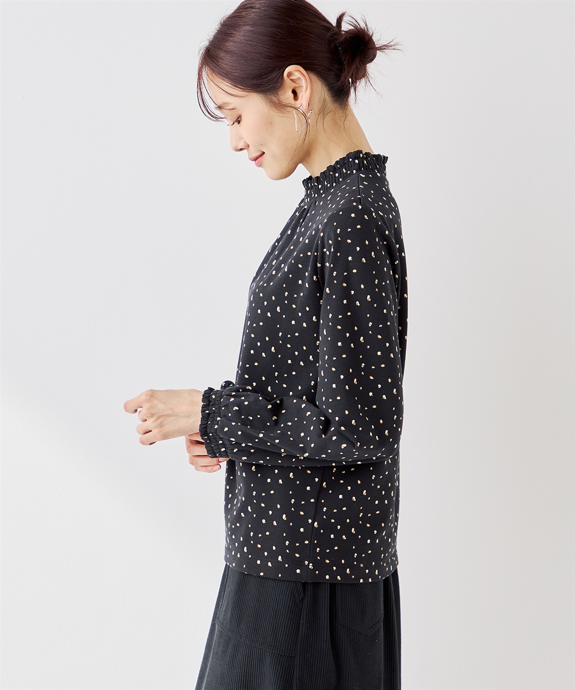 Petit Honfleur フリル衿ドットプルオーバー_sub_1