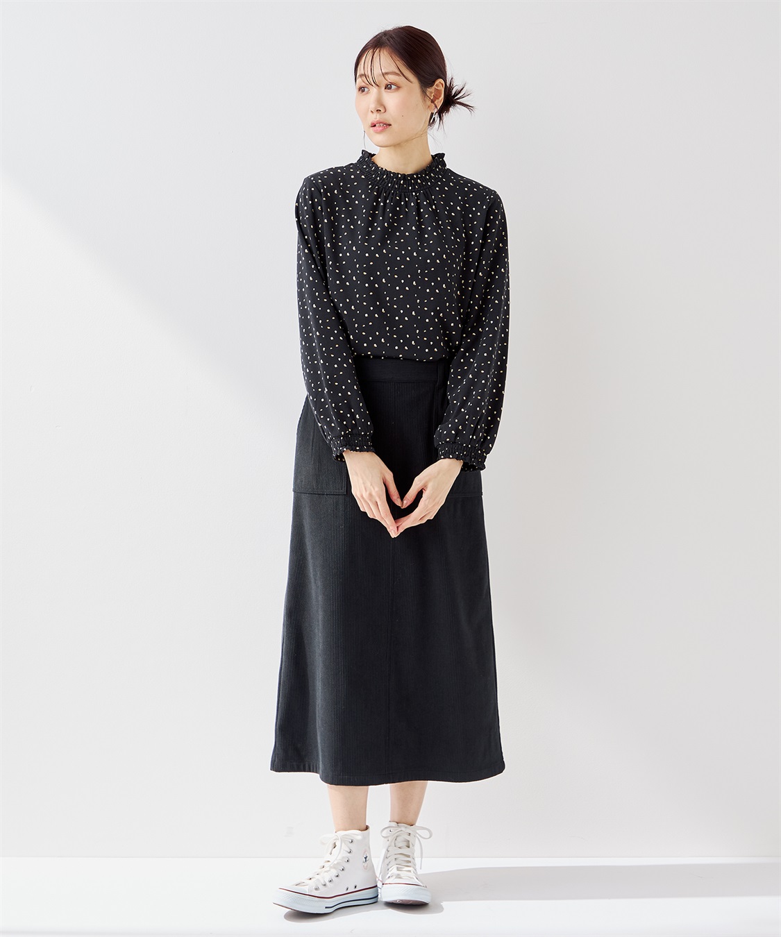 babylclub 黒 トップス フリル衿ドットプルオーバー Petit Honfleur｜クロスプラス公式通販サイト