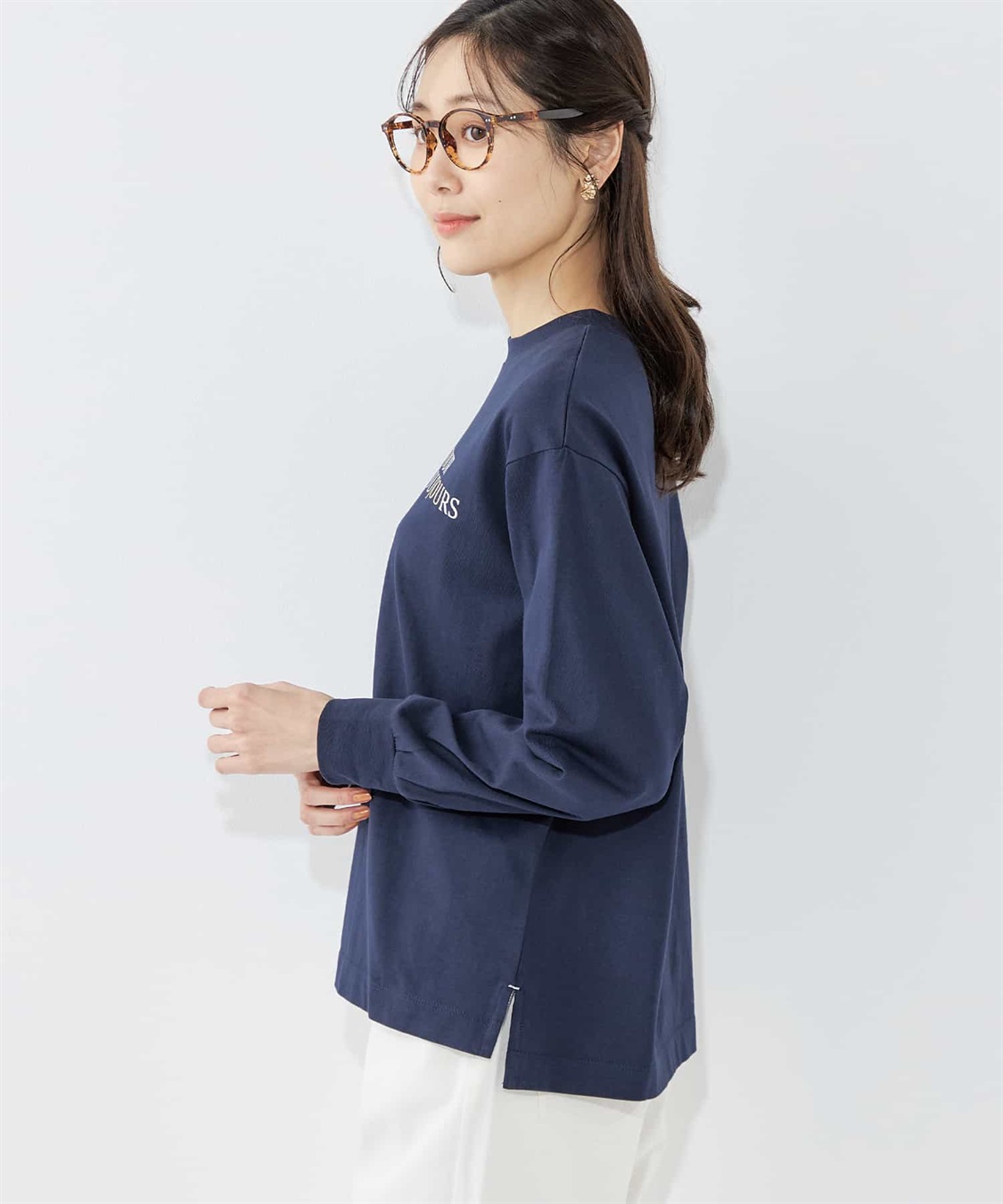 Petit Honfleur モックネックロゴプルオーバー_sub_2