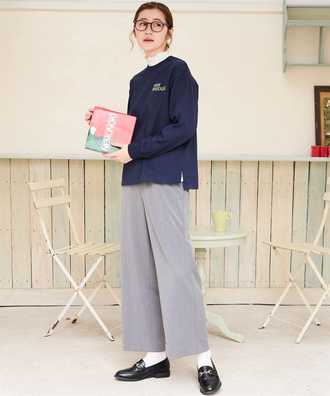 Petit Honfleur モックネックロゴプルオーバー_sub_14