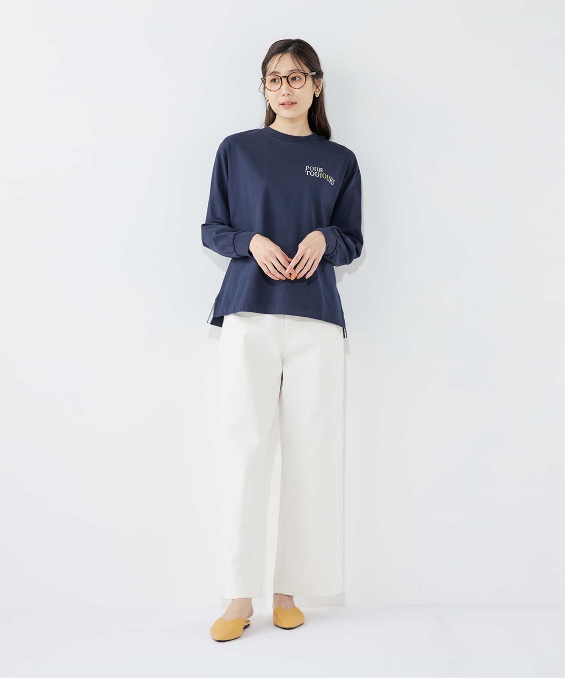 Petit Honfleur モックネックロゴプルオーバー_sub_16