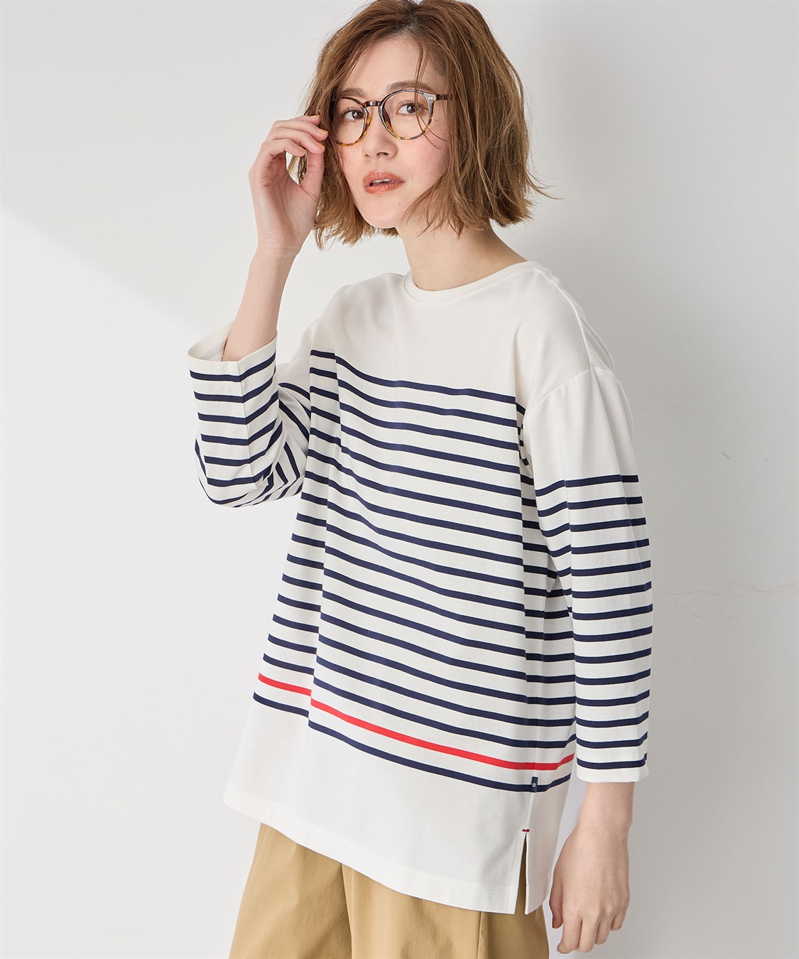 Petit Honfleur オーガニックコットンボーダーTシャツ_sub_1