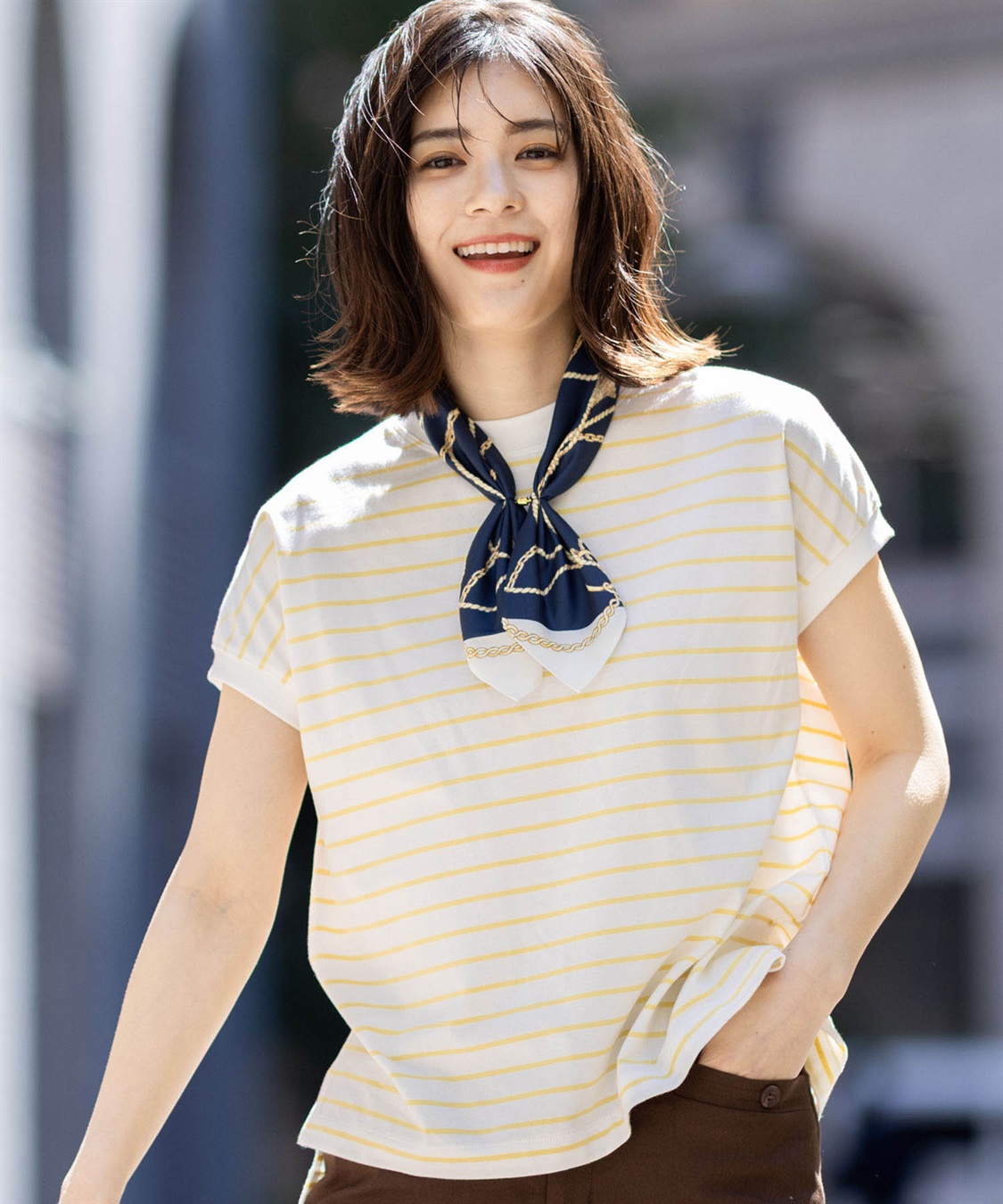 Petit Honfleur 【UVカット】【接触冷感】ボーダーTシャツ_sub_9