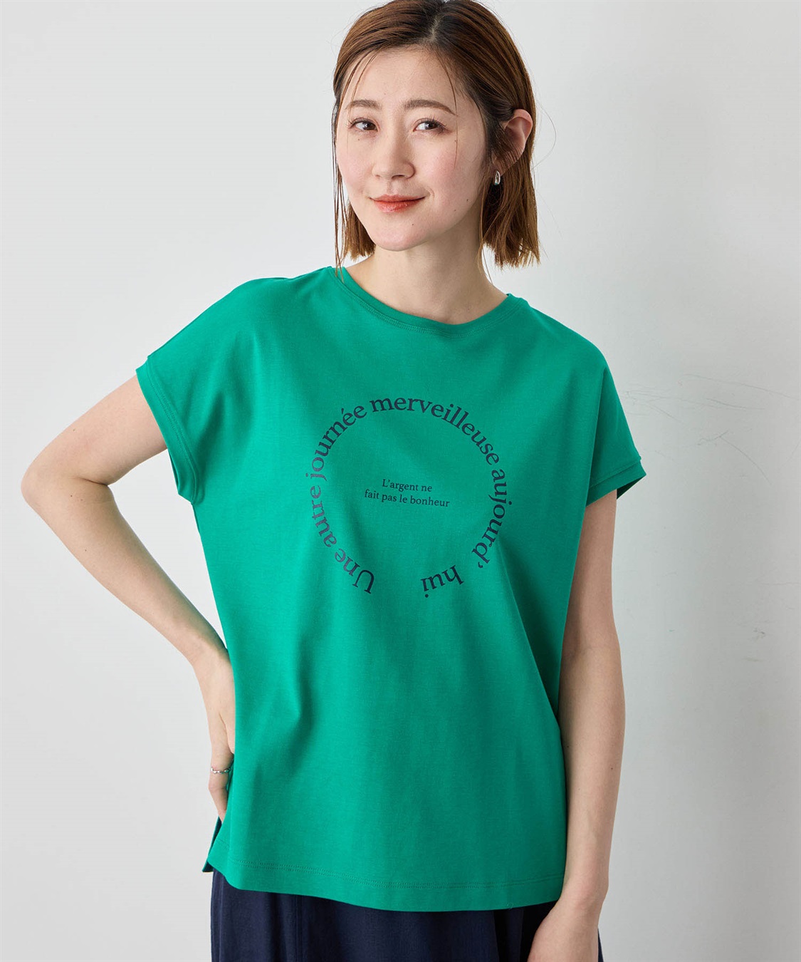 Petit Honfleur フレンチスリーブロゴTシャツ_sub_1