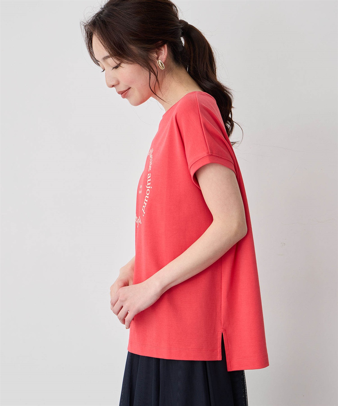 Petit Honfleur フレンチスリーブロゴTシャツ_sub_3