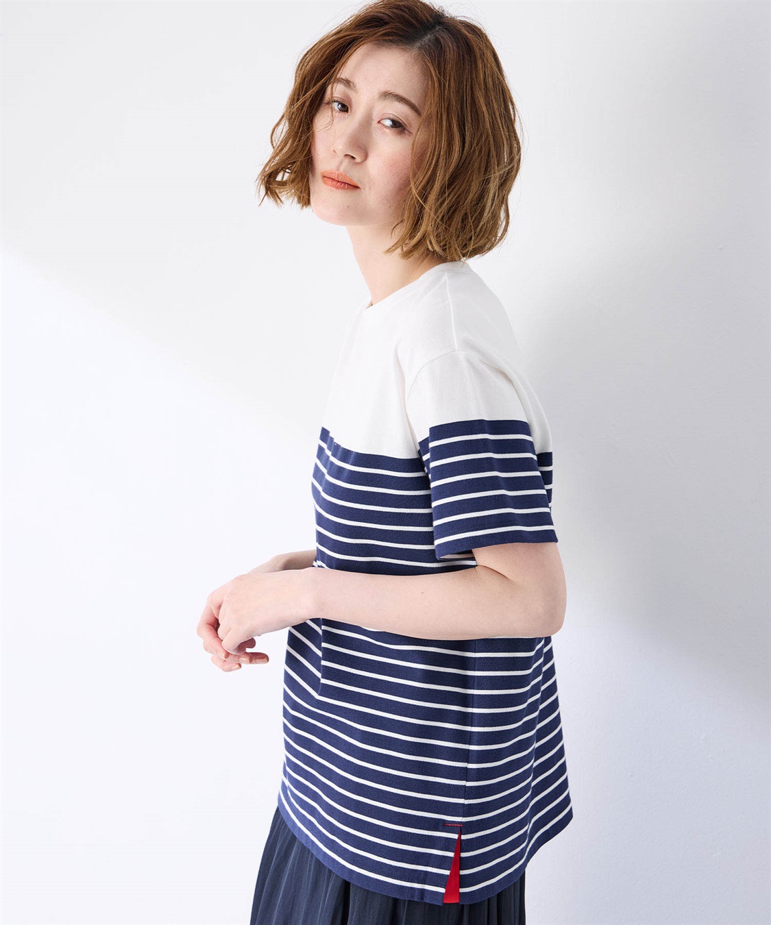 Petit Honfleur 【UVカット】【接触冷感】パネルボーダーTシャツ_sub_6