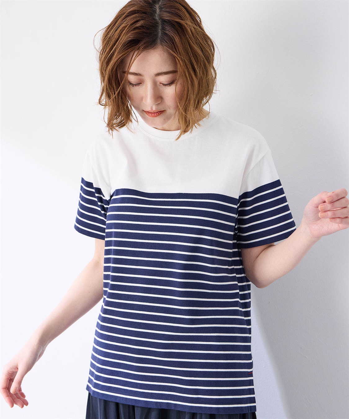 Petit Honfleur 【UVカット】【接触冷感】パネルボーダーTシャツ_sub_7