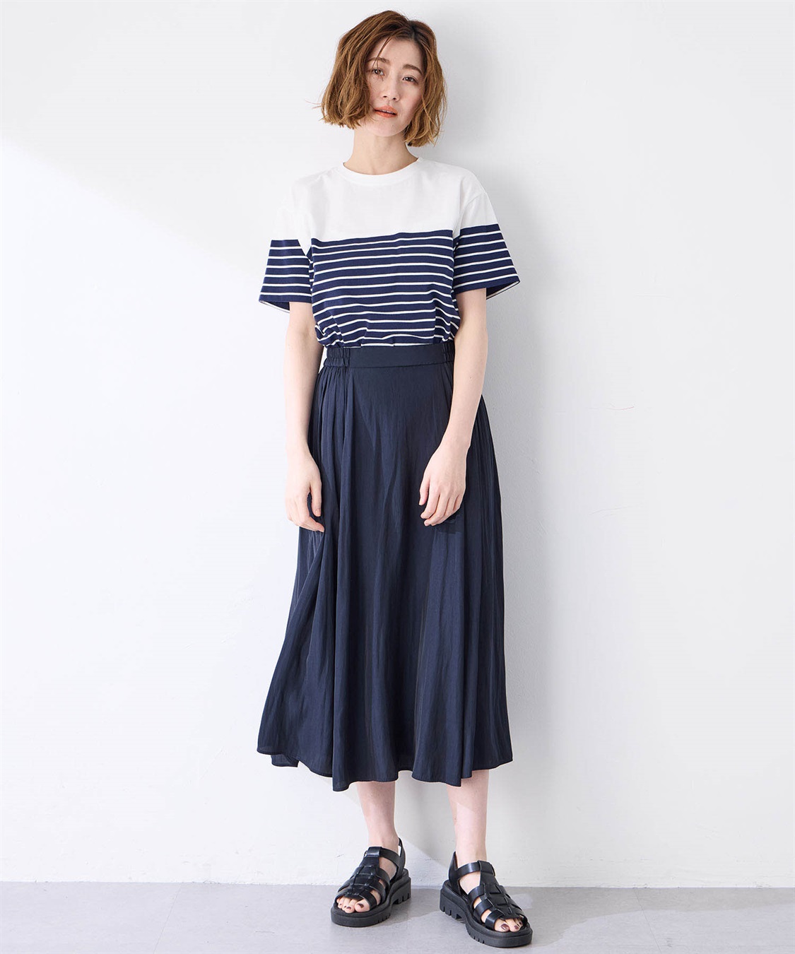 Petit Honfleur 【UVカット】【接触冷感】パネルボーダーTシャツ_sub_12