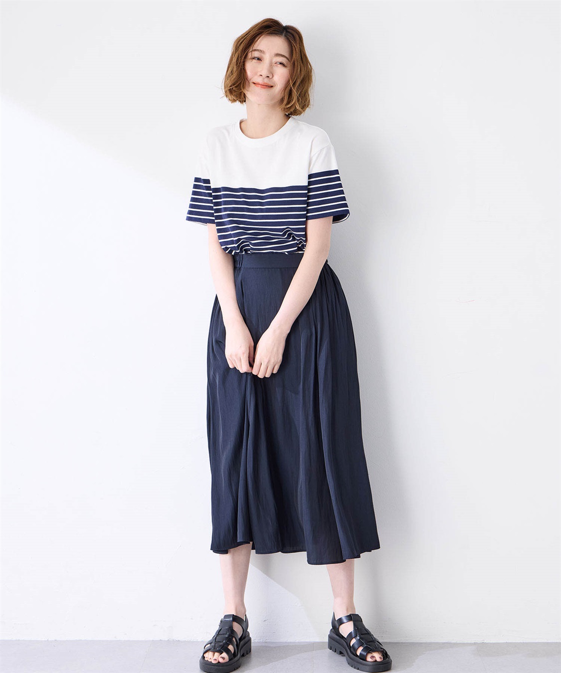 Petit Honfleur 【UVカット】【接触冷感】パネルボーダーTシャツ_sub_13